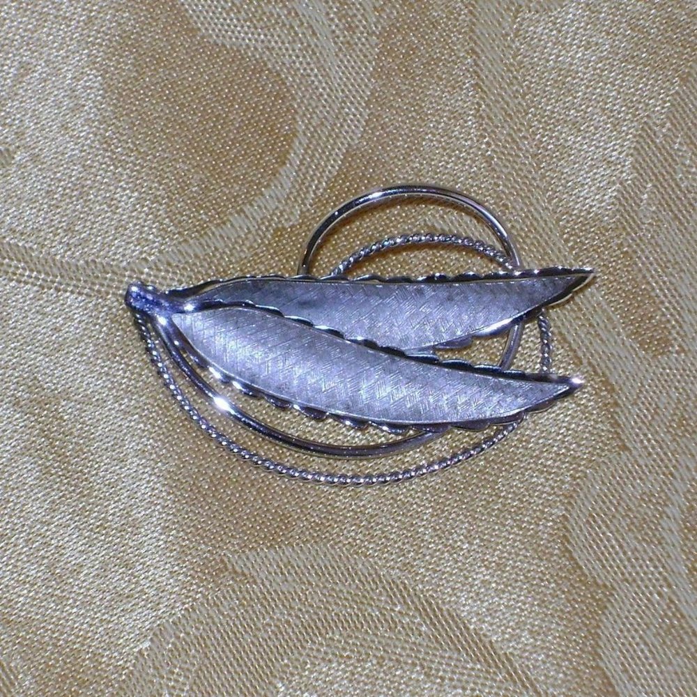 Vintage Sterling Silver Brooch Leaves Signed Bond Boyd Cottagecore Boho